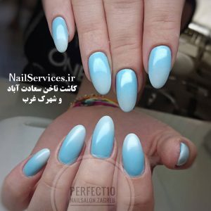 کاشت ناخن بیضی، کاشت ناخن آبی ، کاشت ناخن تهران